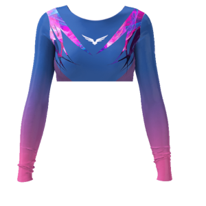 Cropped – Bird Line – Azul/Rosa