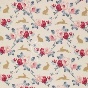 FQ TILDA – Memory Lane Rabbit & Roses Slate