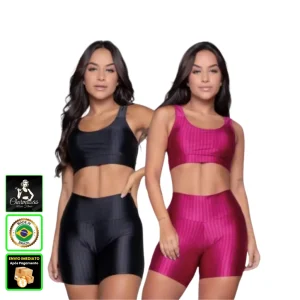 Kit 3 Shorts Fitness Feminino 3D Levanta Bumbum – Cintura Alta Modelador Academia (P ao GG)