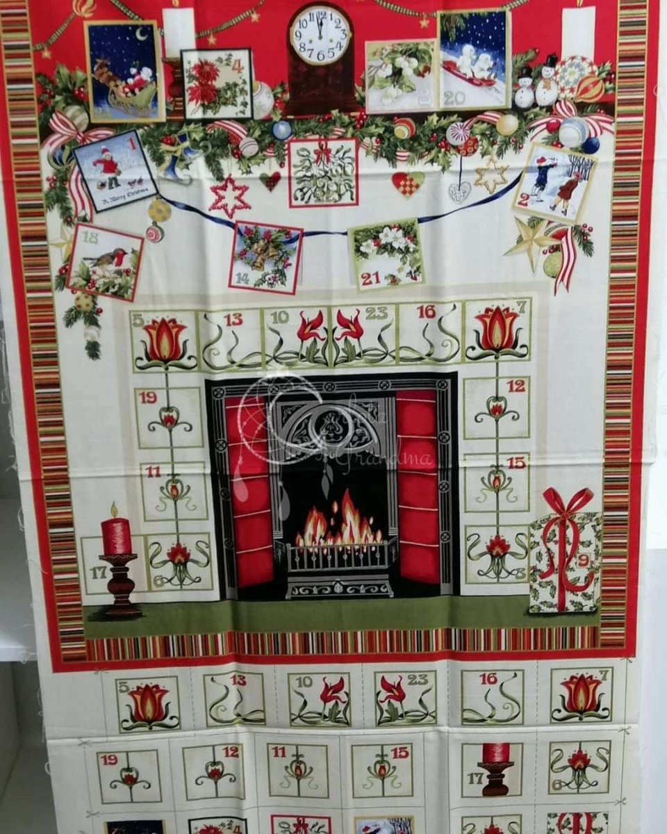Tecido Natal | Fireplace Advent Calendar | Painel 60 cmX112 cm