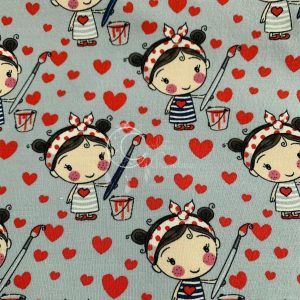 Malha Jersey de Algodão Orgânico | Heart Dolls