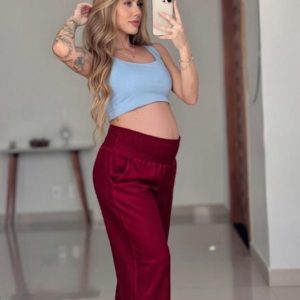 Calça Pantalona Paola Visco lastex