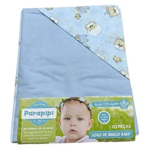 Jogo de Lençol Berço Padrão 03 Pçs Parapipi Urso