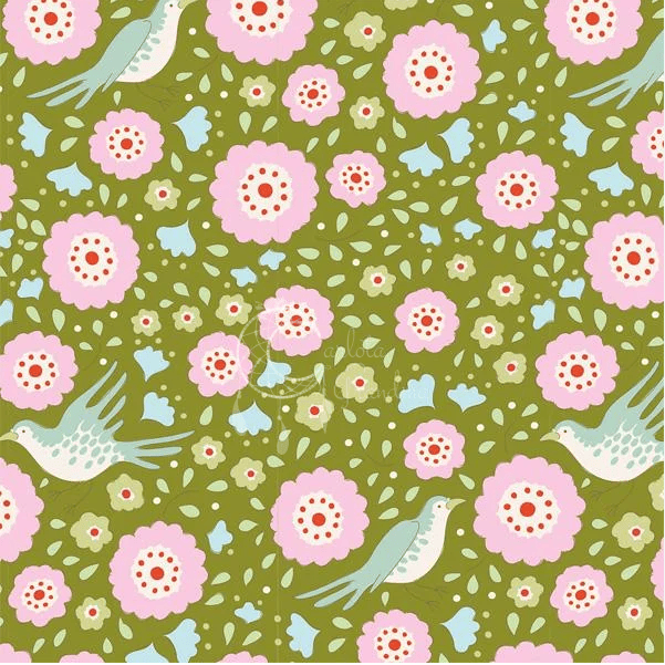 TILDA – Bird Pond Love Bird Green - Image 2