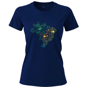 Camiseta Feminina Poliamida UV Biomas no Brasil