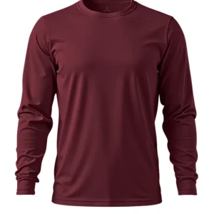 Camiseta Masculina Básica Poliamida UV Manga Longa Bordô