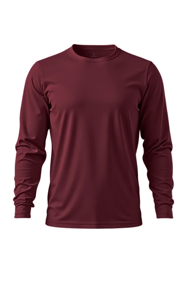Camiseta Masculina Básica Poliamida UV Manga Longa Bordô - Image 2