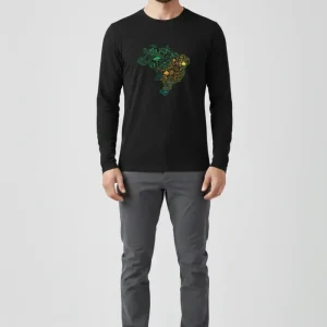 Camiseta Masculina Poliamida UV Manga Longa Biomas no Brasil