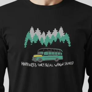 Camiseta Masculina Poliamida UV Manga Longa Happiness Only Real When Shared