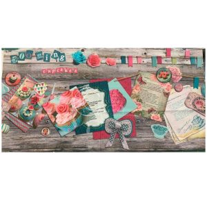 Tecido Impresso Half Panama | Baking 60´s | Cooking Cupcakes Panel