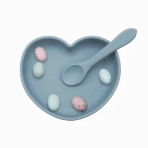 Kit Prato Coração com Ventosa e Colher (2 peças)
