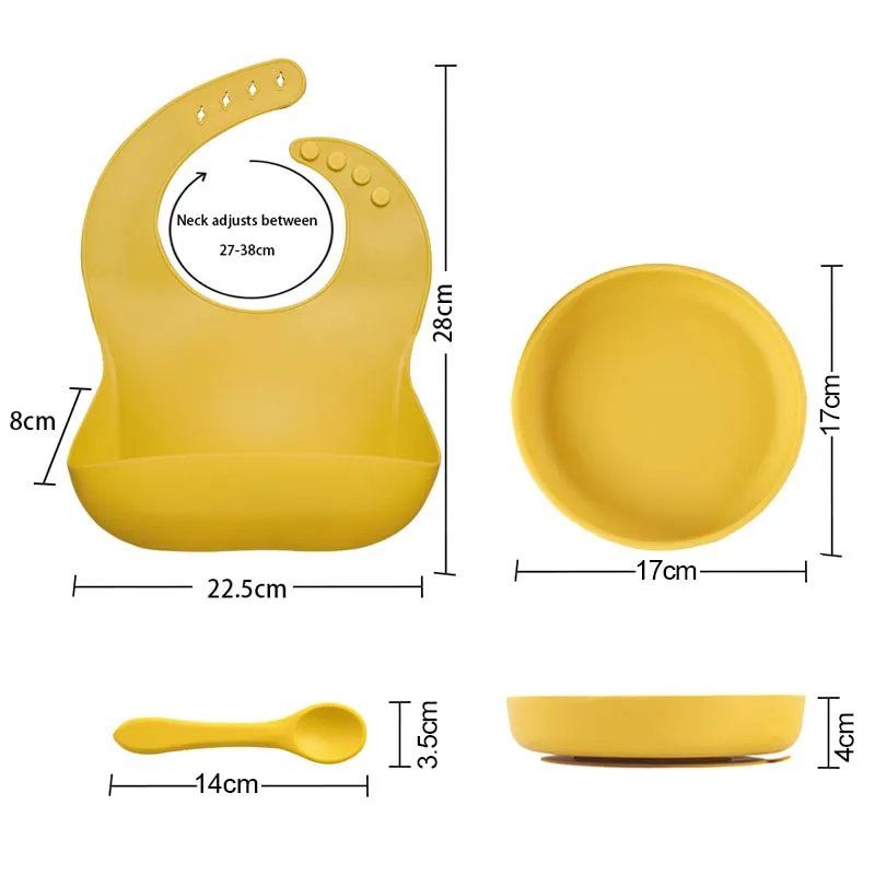 Kit Prato com Ventosa, Colher e Babador de Silicone (3 peças) - Image 7