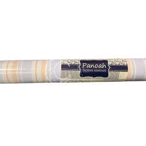 Panoah | Tecido Adesivo em Rolo – 0,45m x 1m | Listra Azul e Bege