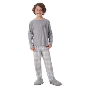 Pijama quadriculadinho cinza – Cor com Amor
