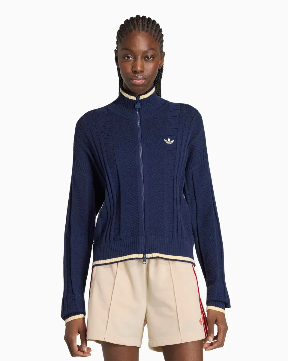 Sweatshirt com fecho Slim adidas Originals Cable Knit Firebird para mulher - Image 2