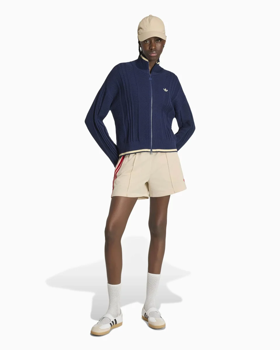 Sweatshirt com fecho Slim adidas Originals Cable Knit Firebird para mulher - Image 3