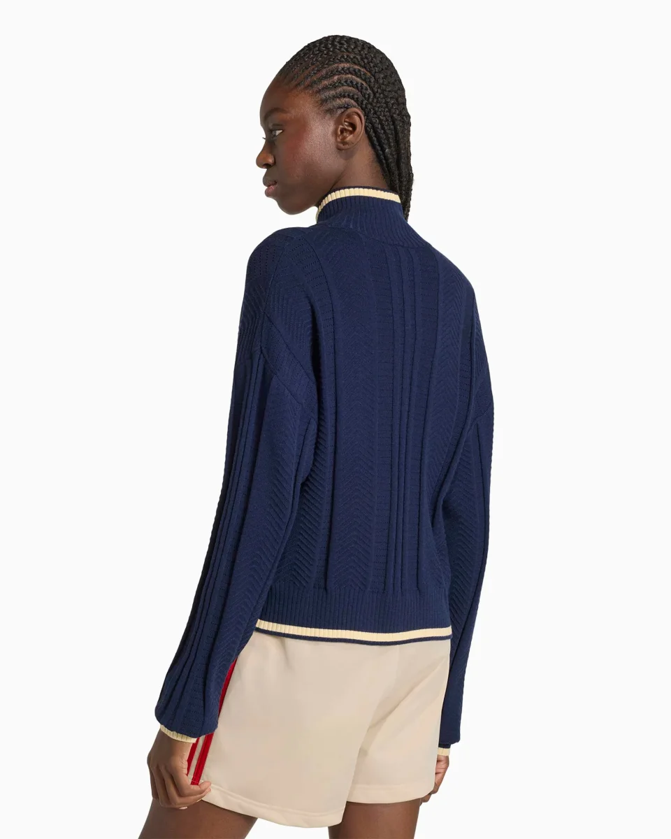 Sweatshirt com fecho Slim adidas Originals Cable Knit Firebird para mulher - Image 4