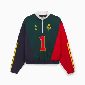 Sweatshirt com zip meia com logótipo Relaxed adidas Originals x Willy Chavarria Watsonville para homem
