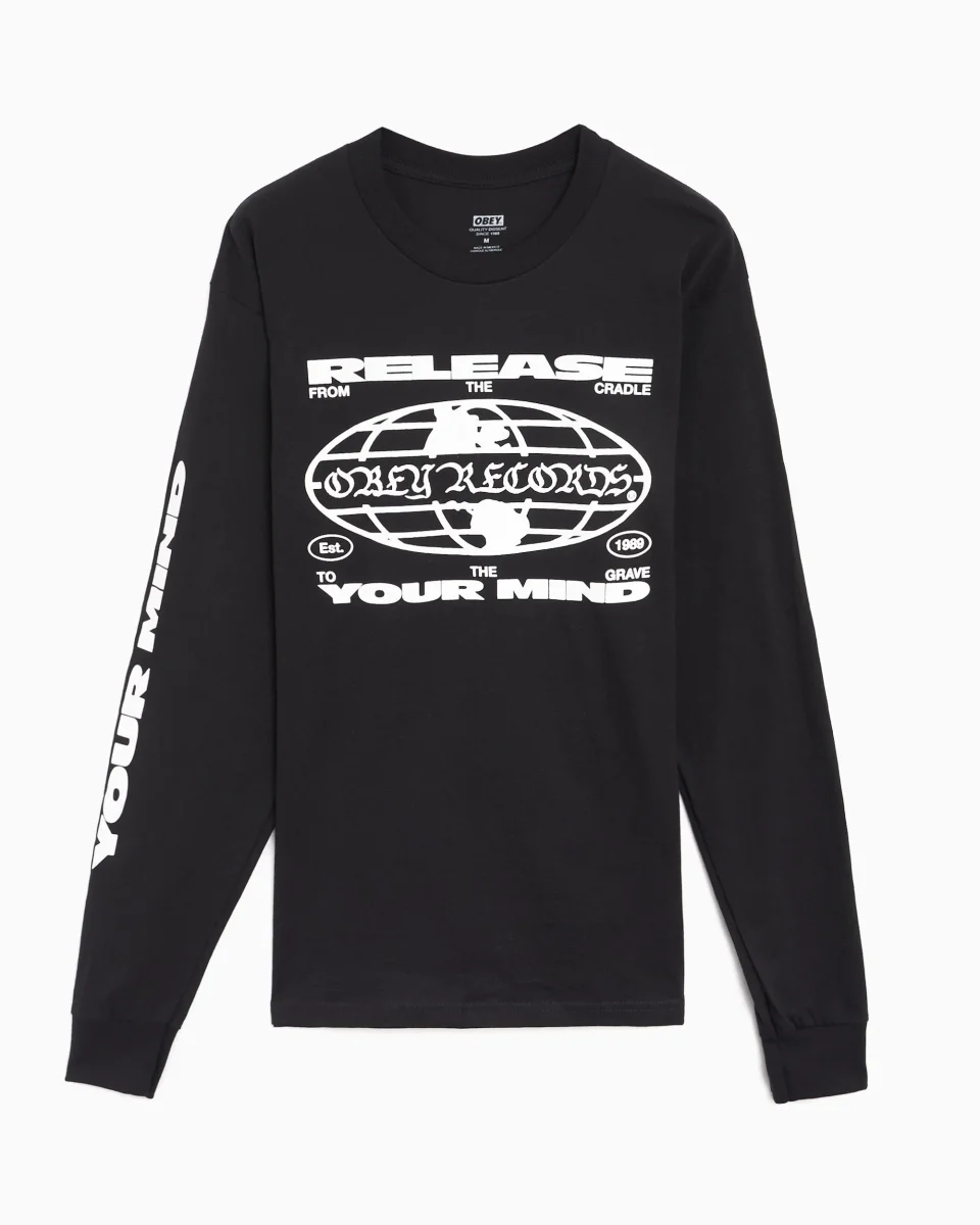 T-Shirt com gráfico de manga comprida OBEY Clothing Release Your Mind para homem - Image 2