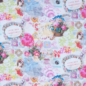 Tecido Impresso Half Panama | Vintage Love and Happiness